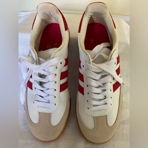 Adidas Sporty & Rich Women's White and Red Stylish Casual Sneaker Sz. 7 1/2”